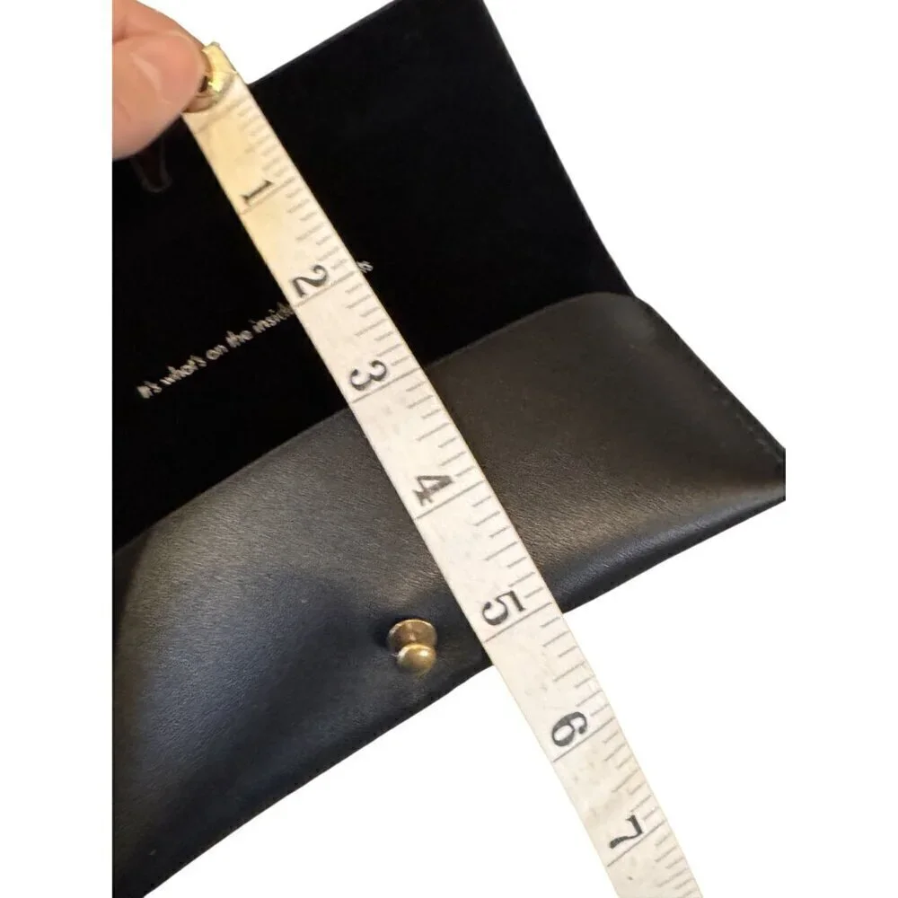 Ted Baker London Black Leather Eyeglass Case With Snap Closure